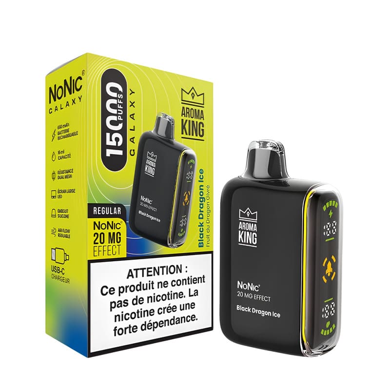 AROMA KING Nonic Galaxy - Pod Jetable 15000 Puffs-Black Dragon Ice-0 mg (5% nicotine effect)-VAPEVO