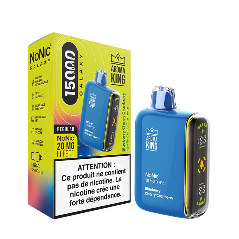 AROMA KING Nonic Galaxy - Pod Jetable 15000 Puffs-Blueberry Cherry Cranberry-0 mg (5% nicotine effect)-VAPEVO