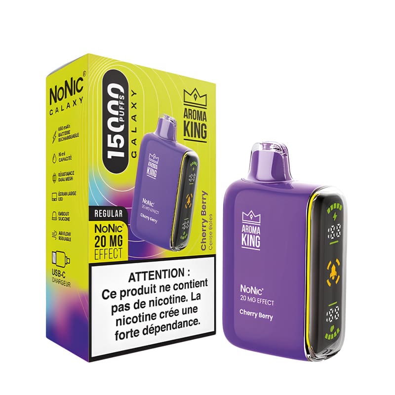 AROMA KING Nonic Galaxy - Pod Jetable 15000 Puffs-Cherry Berry-0 mg-VAPEVO