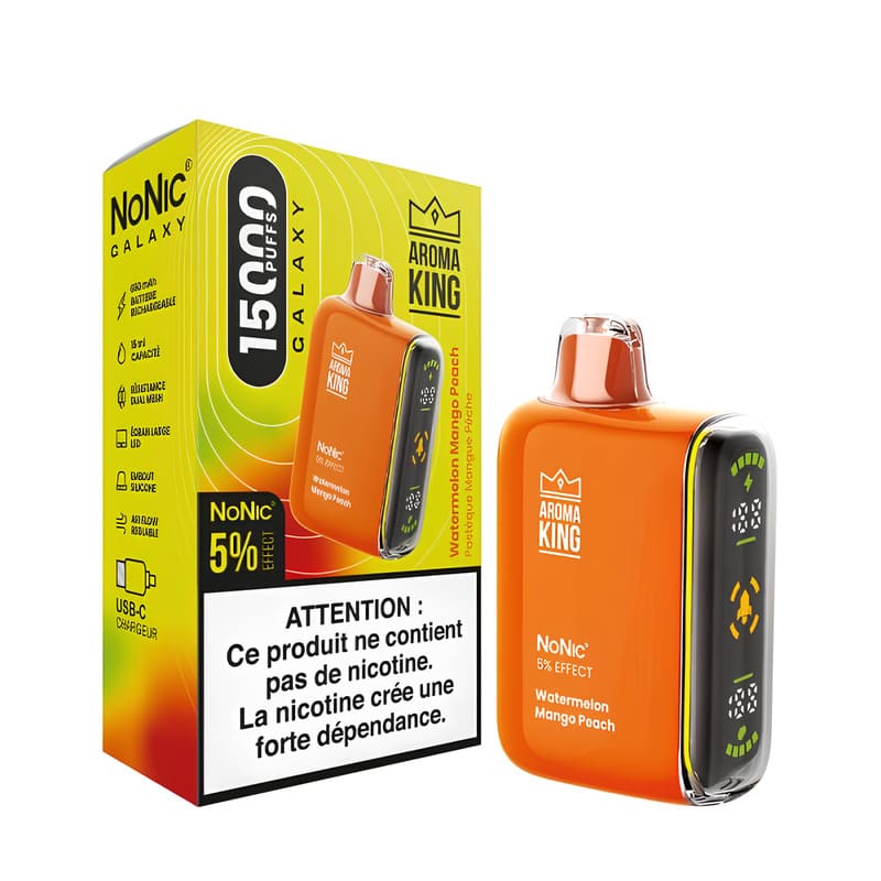 AROMA KING Nonic Galaxy - Pod Jetable 15000 Puffs-Mango Peach Watermelon-0 mg-VAPEVO