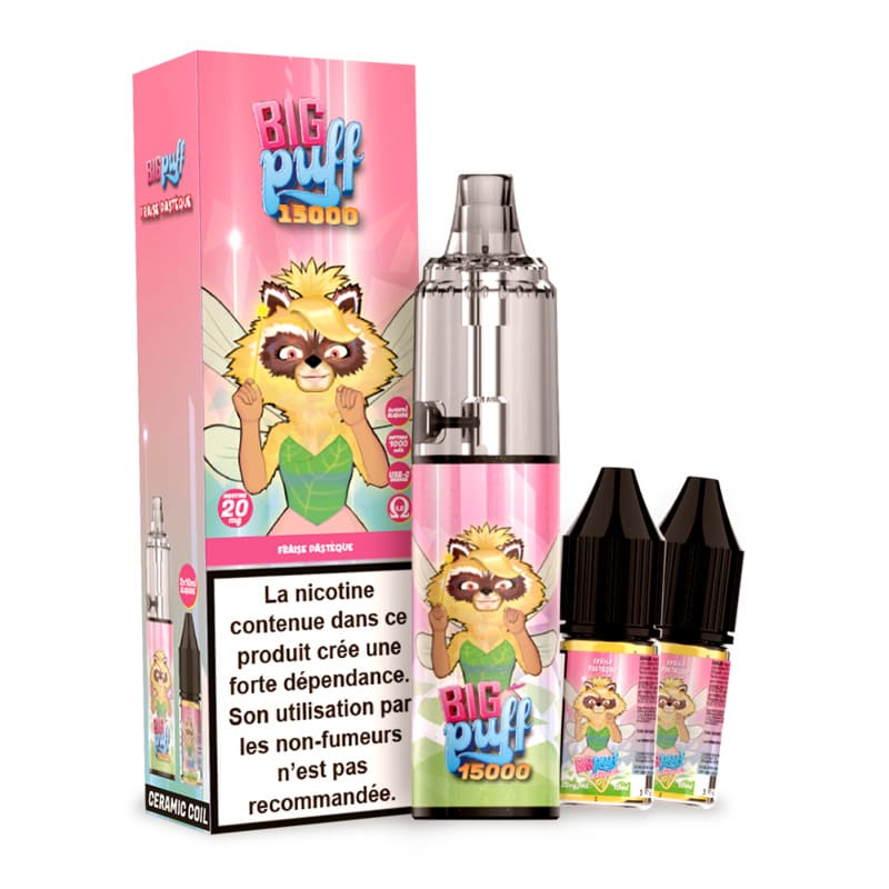 BIG PUFF Tornado 15000 - Pack Pod Jetable 15000 Puffs-20 mg-Fraise Pastèque-VAPEVO