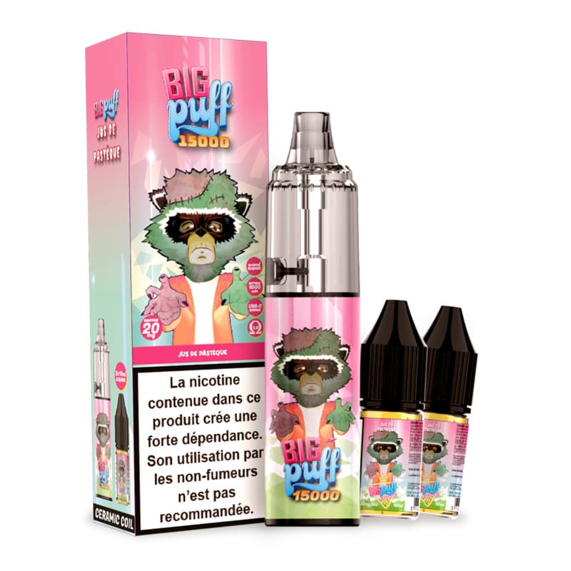 BIG PUFF Tornado 15000 - Pack Pod Jetable 15000 Puffs-20 mg-Jus de Pastèque-VAPEVO