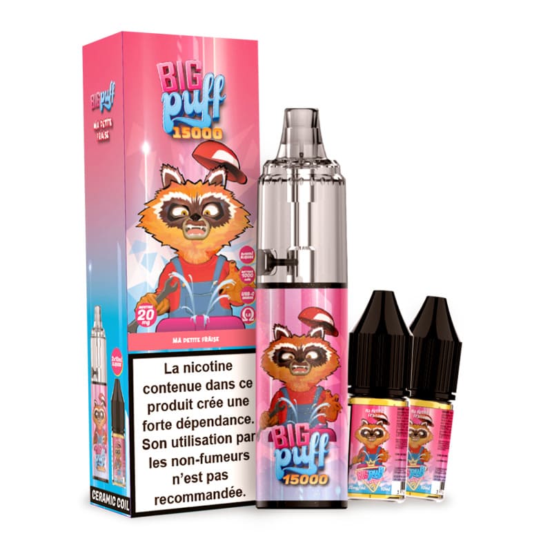 BIG PUFF Tornado 15000 - Pack Pod Jetable 15000 Puffs-20 mg-Ma Petite Fraise-VAPEVO