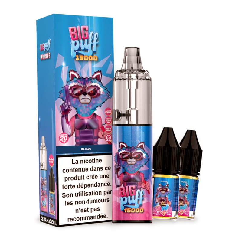 BIG PUFF Tornado 15000 - Pack Pod Jetable 15000 Puffs-20 mg-Mr Blue-VAPEVO