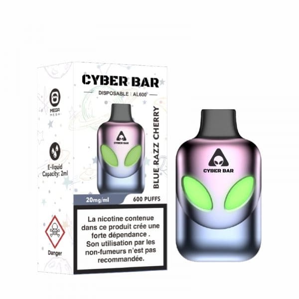 CYBER BAR AL600 - Pod Jetable 600 Puffs-Blue Razz Cherry-10 mg-VAPEVO