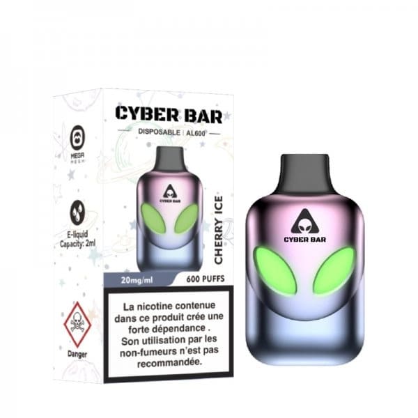 CYBER BAR AL600 - Pod Jetable 600 Puffs-Cherry Ice-10 mg-VAPEVO