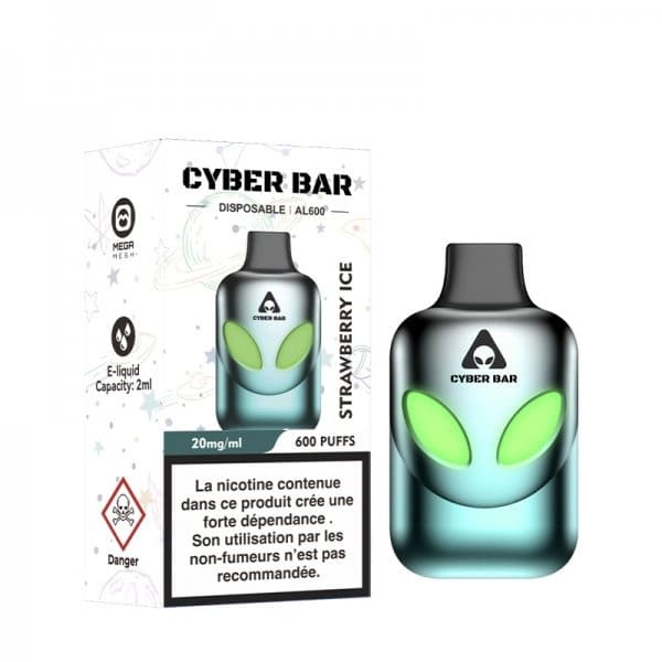 CYBER BAR AL600 - Pod Jetable 600 Puffs-Strawberry Ice-10 mg-VAPEVO