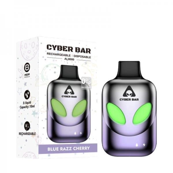 CYBER BAR AL8000 - Pod Jetable 8000 Puffs-Blue Razz Cherry-0 mg-VAPEVO