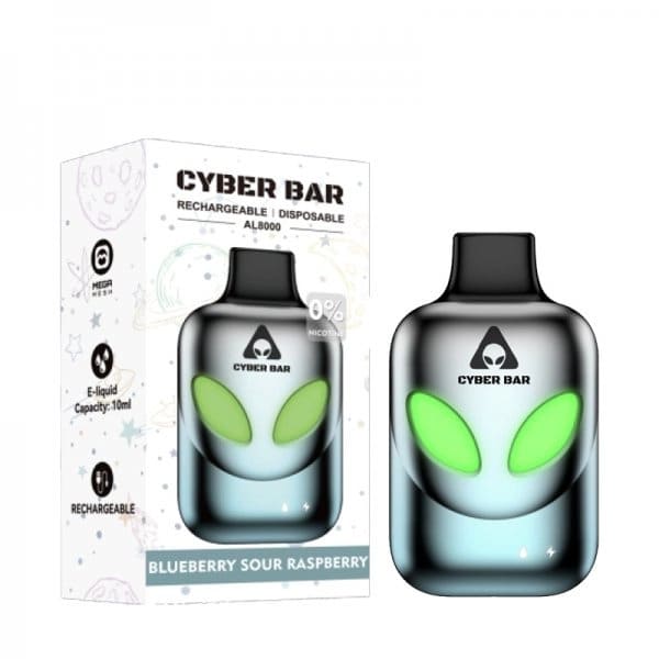 CYBER BAR AL8000 - Pod Jetable 8000 Puffs-Blueberry Sour Raspberry-0 mg-VAPEVO