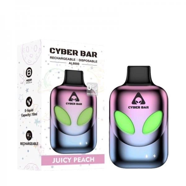 CYBER BAR AL8000 - Pod Jetable 8000 Puffs-Juicy Peach-0 mg-VAPEVO