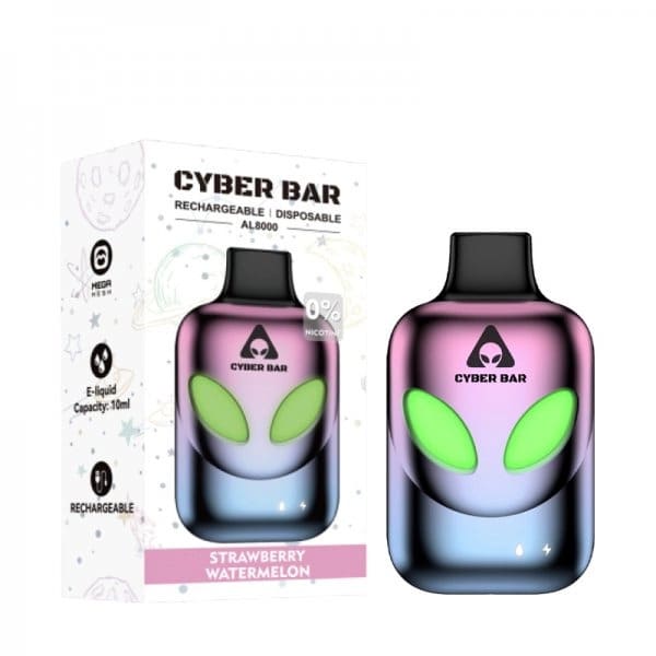 CYBER BAR AL8000 - Pod Jetable 8000 Puffs-Strawberry Watermelon-0 mg-VAPEVO