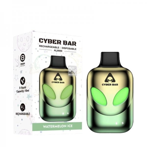 CYBER BAR AL8000 - Pod Jetable 8000 Puffs-Watermelon Ice-0 mg-VAPEVO