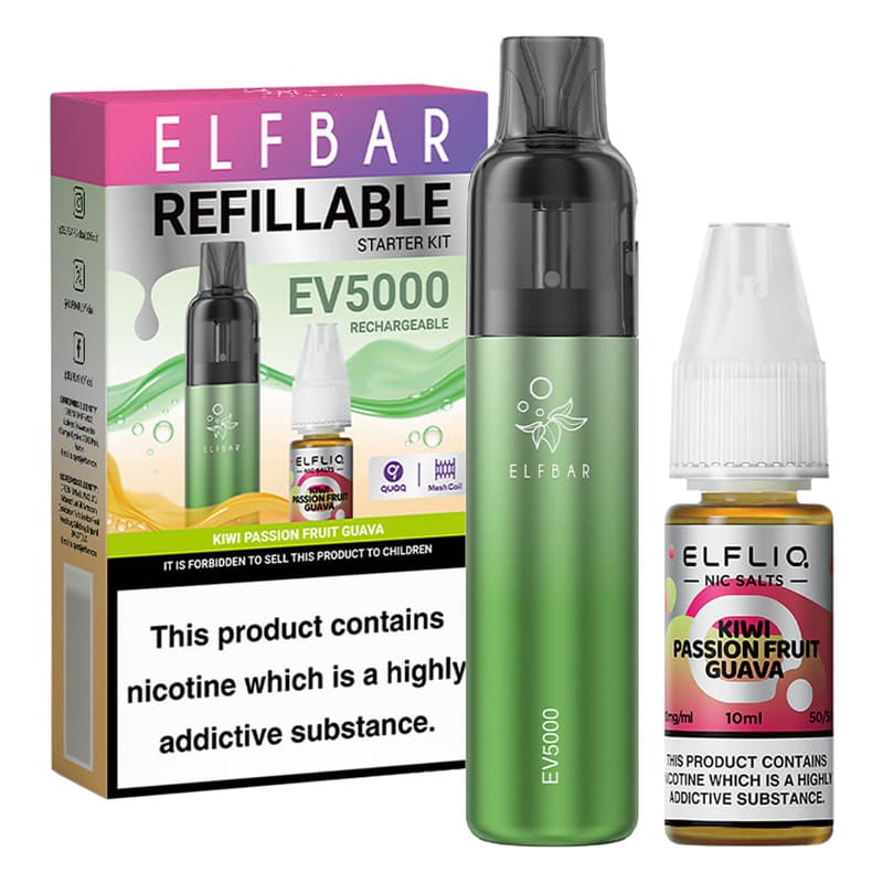 ELF BAR EV5000 - Pack Pod Jetable 5000 Puffs 2ml 20mg-20 mg-Kiwi Passion Fruit Guava-VAPEVO