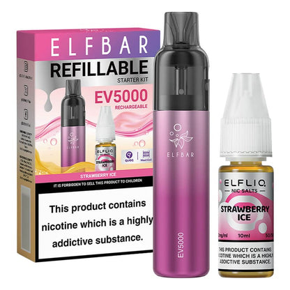 ELF BAR EV5000 - Pack Pod Jetable 5000 Puffs 2ml 20mg-20 mg-Strawberry Ice-VAPEVO