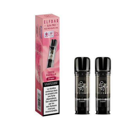 ELFBAR ELFA Pro - Pack de 2 Cartouches 2ml 600 Puffs-0 mg-Cerise Pastèque-VAPEVO