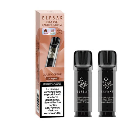 ELFBAR ELFA Pro - Pack de 2 Cartouches 2ml 600 Puffs-0 mg-Classic Crème-VAPEVO