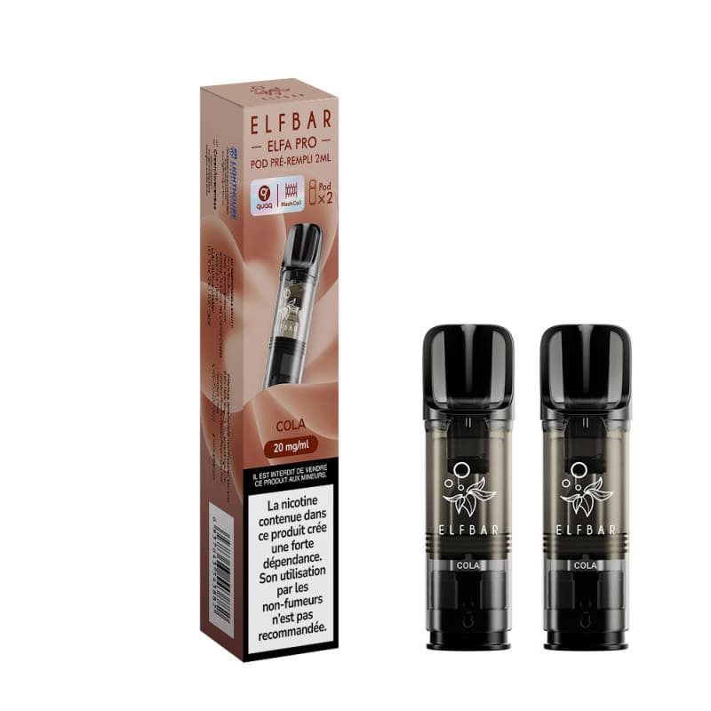 ELFBAR ELFA Pro - Pack de 2 Cartouches 2ml 600 Puffs-0 mg-Cola-VAPEVO