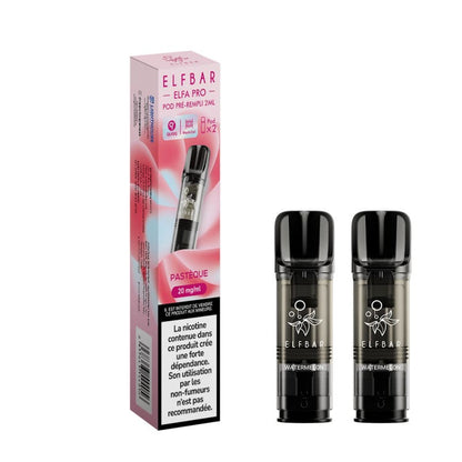 ELFBAR ELFA Pro - Pack de 2 Cartouches 2ml 600 Puffs-0 mg-Pastèque-VAPEVO