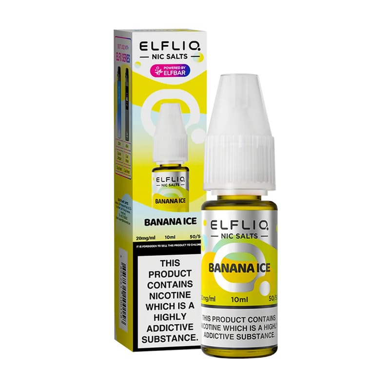 ELFBAR Elfliq Banana Ice - Sel de nicotine 10ml-10 mg-VAPEVO