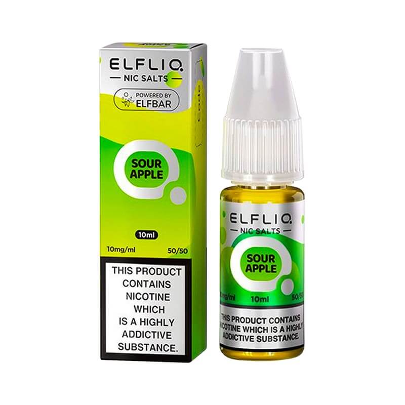 ELFBAR Elfliq Sour Apple - Sel de nicotine 10ml-10 mg-VAPEVO