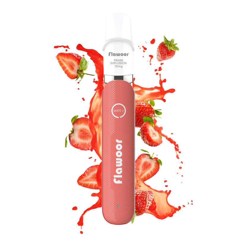 FLAWOOR Mate 2 - Pod Jetable 600 Puffs-10 mg-Fraise Explosion-VAPEVO