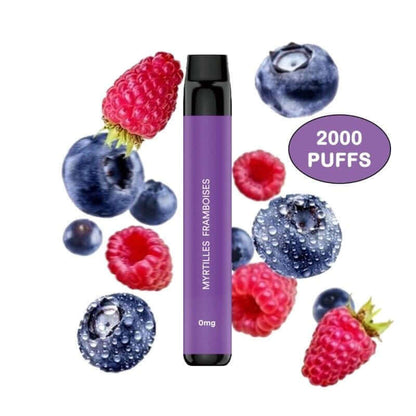 FLAWOOR MAX - Pod Jetable 2000 Puffs-0 mg-Myrtilles Framboises-VAPEVO