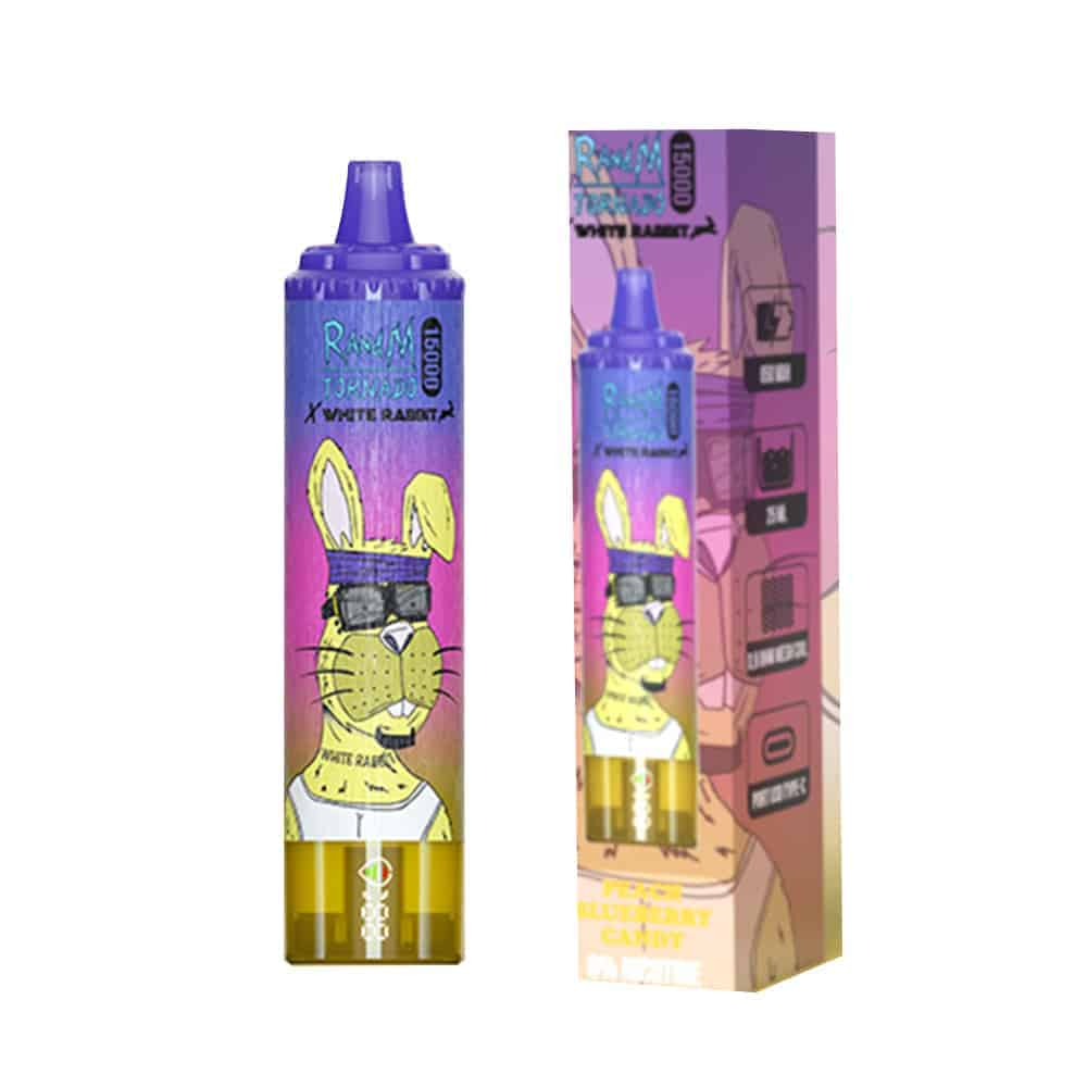 FUMOT RandM Tornado 15000 - Pod Jetable 15000 Puffs-Peach Blueberry Candy-0 mg-VAPEVO