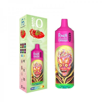 FUMOT RandM Tornado 9000 - Pod Jetable 0mg-Raspberry Watermelon-0 mg-VAPEVO