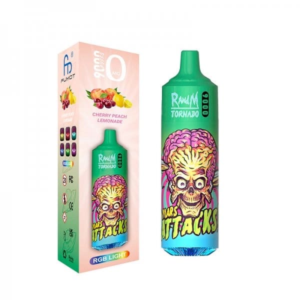 FUMOT RandM Tornado 9000 - Pod Jetable 20mg-20 mg-Cherry Peach Lemonade-VAPEVO