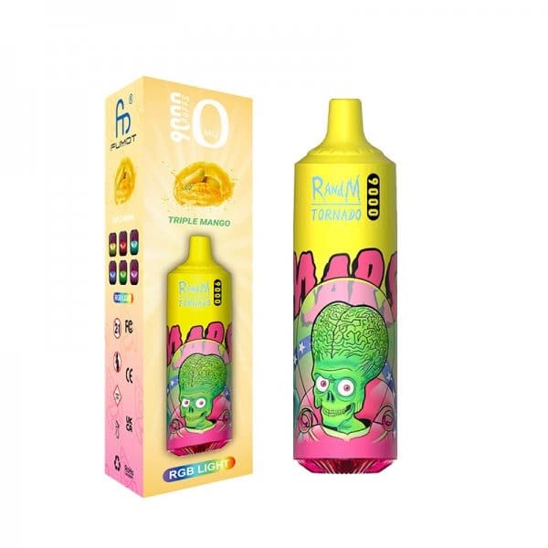 FUMOT RandM Tornado 9000 - Pod Jetable 20mg-20 mg-Triple Mango-VAPEVO