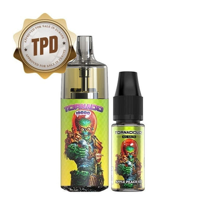 GOBAR Tornado 10000 - Pack Pod Jetable 10000 Puffs 10ml-10 mg-Apple Peach Ice-VAPEVO