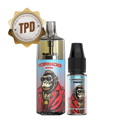 GOBAR Tornado 10000 - Pack Pod Jetable 10000 Puffs 10ml-10 mg-Black Dragon Ice-VAPEVO