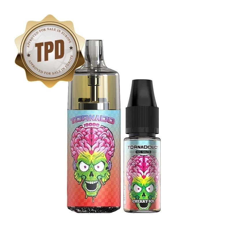 GOBAR Tornado 10000 - Pack Pod Jetable 10000 Puffs 10ml-10 mg-Cherry Ice-VAPEVO