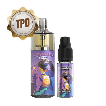 GOBAR Tornado 10000 - Pack Pod Jetable 10000 Puffs 10ml-10 mg-Dragon Fruit Blueberry Ice-VAPEVO