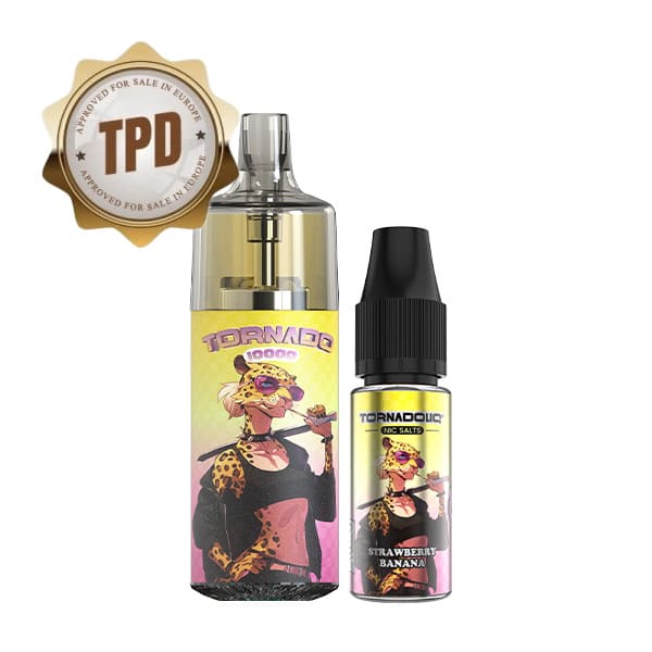 GOBAR Tornado 10000 - Pack Pod Jetable 10000 Puffs 10ml-10 mg-Strawberry Banana-VAPEVO