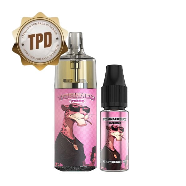 GOBAR Tornado 10000 - Pack Pod Jetable 10000 Puffs 10ml-10 mg-Strawberry Ice-VAPEVO