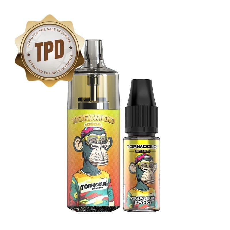 GOBAR Tornado 10000 - Pack Pod Jetable 10000 Puffs 10ml-10 mg-Strawberry Kiwi Ice-VAPEVO