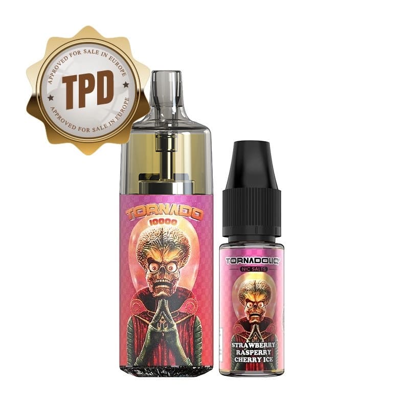 GOBAR Tornado 10000 - Pack Pod Jetable 10000 Puffs 10ml-10 mg-Strawberry Raspberry Cherry Ice-VAPEVO