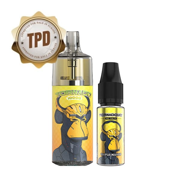 GOBAR Tornado 10000 - Pack Pod Jetable 10000 Puffs 10ml-10 mg-Triple Mango-VAPEVO