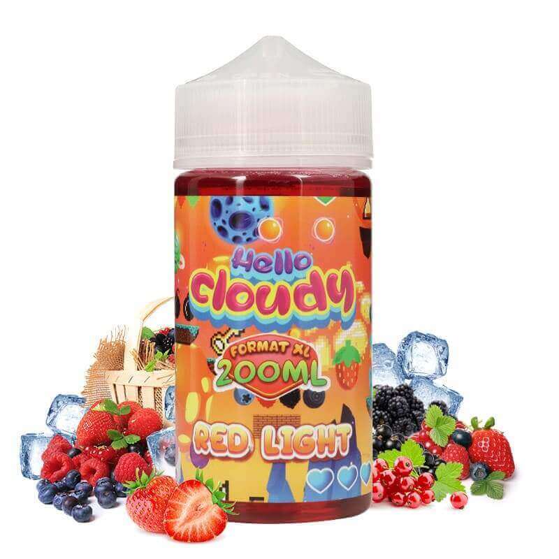 HELLO CLOUDY Red Light - E-liquide 200ml-0 mg-VAPEVO