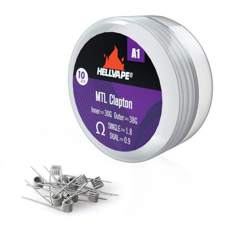 HELLVAPE - Pack de 10 Coils Prémontés-A1 MTL Clapton 30G+38G-VAPEVO