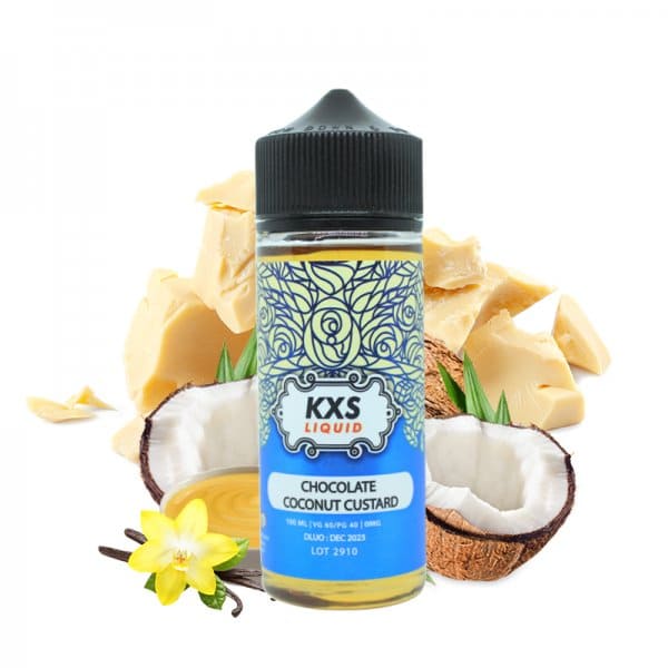 KXS LIQUID Chocolate Coconut Custard - E-liquide 50ml/100ml-0 mg-100 ml-VAPEVO