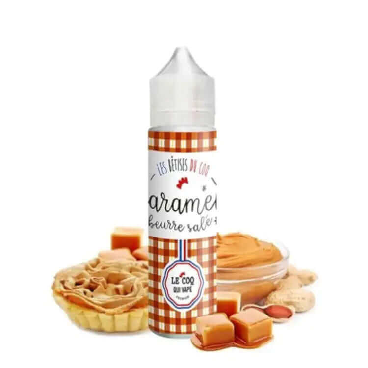 LE COQ QUI VAPE E-liquide Caramel Beurre Salé 50ml-0 mg-VAPEVO