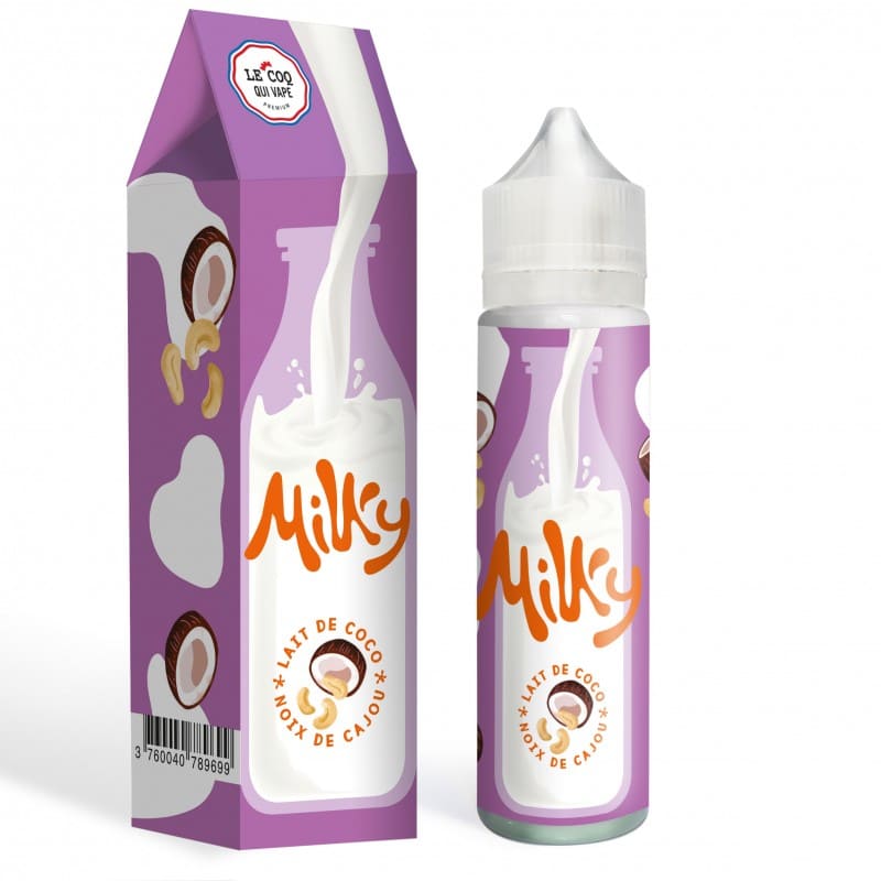 LE COQ QUI VAPE Milky Lait de Coco & Noix de Cajou - E-liquide 50ml-0 mg-VAPEVO