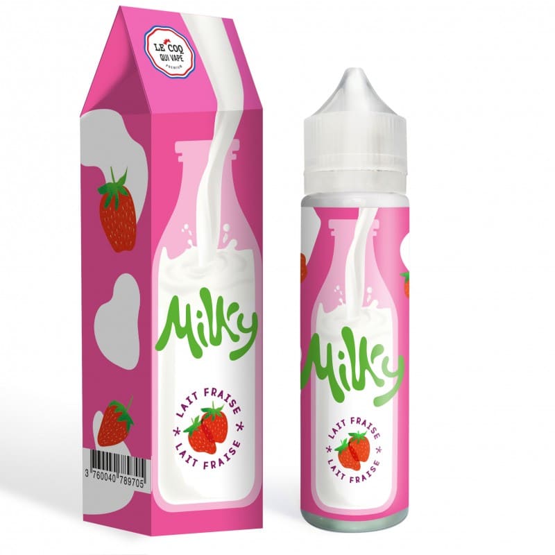 LE COQ QUI VAPE Milky Lait Fraise - E-liquide 50ml-0 mg-VAPEVO