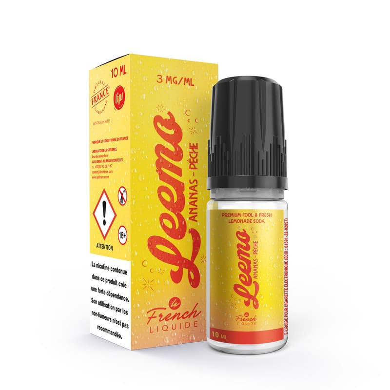 LE FRENCH LIQUIDE Leemo Ananas Pêche - E-liquide 10ml-3 mg-VAPEVO