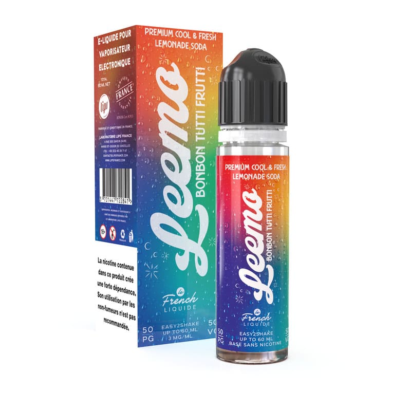 LE FRENCH LIQUIDE Leemo Bonbon Tutti Frutti - Pack E-liquide 60ml-3 mg-VAPEVO