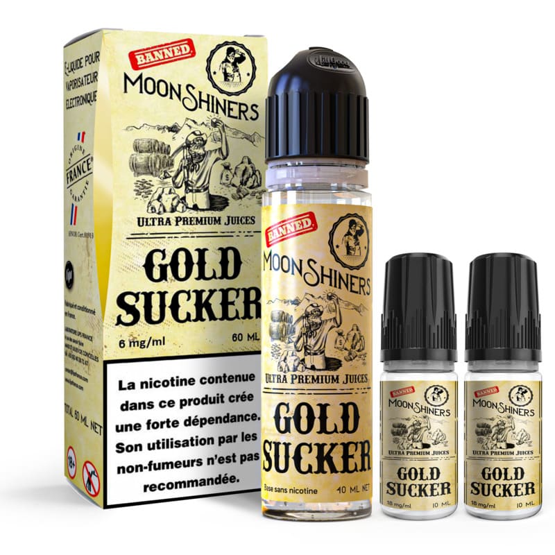 LE FRENCH LIQUIDE Moonshiners Gold Sucker - Kit Easy2Shake 60ml-6 mg-VAPEVO