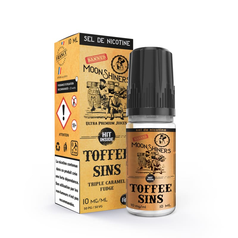 LE FRENCH LIQUIDE Moonshiners Toffee Sins - E-liquide 10ml-10 mg (Sel de nicotine)-VAPEVO