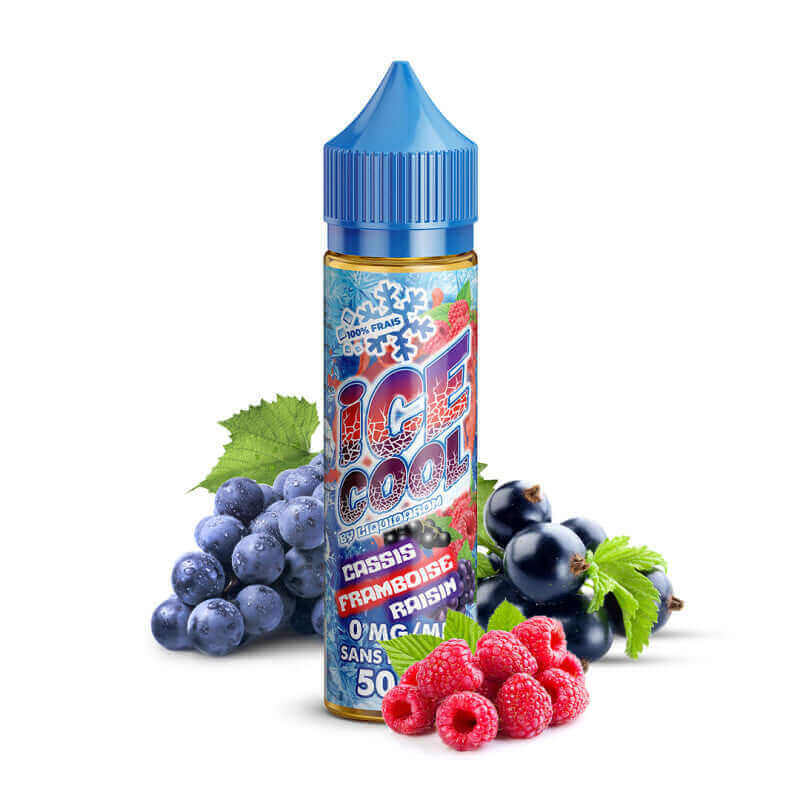 LIQUIDAROM ICE COOL Cassis Framboise Raisin - E-liquide 50ml-0 mg-VAPEVO